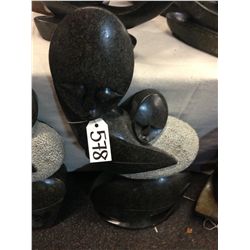 SPRING STONE MOTHER AND CHILD, HAND CARVED 20" TALL