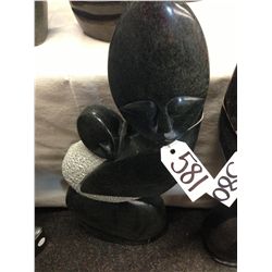 SPRING STONE MOTHER AND CHILD, HAND CARVED 20" TALL