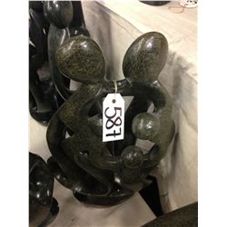 SPRING STONE FAMILY OF 5, HAND CARVED 20" TALL