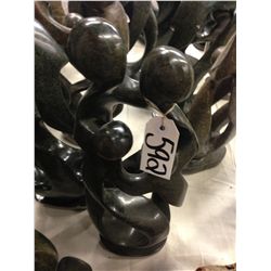 SPRING STONE FAMILY OF 4, HAND CARVED 20" TALL