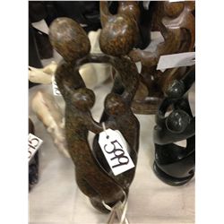 STONE FAMILY OF 4, HAND CARVED 20" TALL