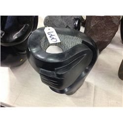 SPRING STONE, HAND CARVED ABSTRACT, 11" TALL