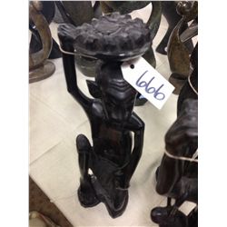 AFRICAN EBONY, HAND CARVED 16" TALL FROM KENYA