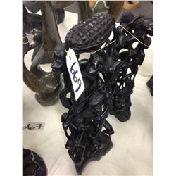 AFRICAN EBONY, HAND CARVED 18" TALL FROM KENYA
