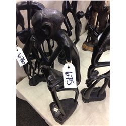 AFRICAN EBONY, HAND CARVED 18" TALL FROM KENYA