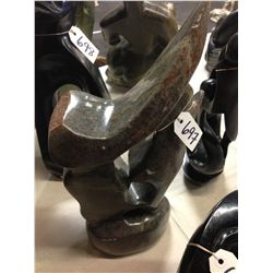 STONE HAND CARVED ABSTRACT, 18" TALL