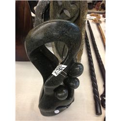 SPRING STONE, HAND CARVED ABSTRACT 16" TALL