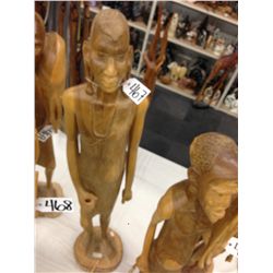 AFRICAN HUNTER, WOOD CARVING, 40" TALL