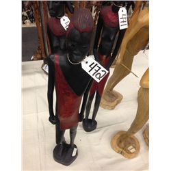 AFRICAN WOMAN, WOOD CARVING, 36" TALL