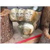 Image 1 : BROWN SERPENTINE, HAND CARVED ABSTRACT 4 HEADS, 20" TALL 18"WIDE