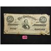 Image 1 : Authentic Confederate Fifty Dollars Note