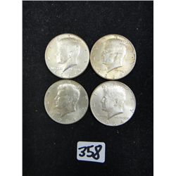 1964 JFK Half Dollars - 4 Pieces