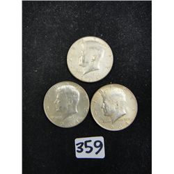 1964 JFK Half Dollars - 3 Pieces