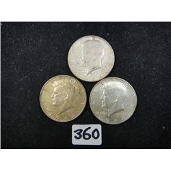 1964 JFK Half Dollars - 3 Pieces