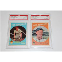 1959 TOPPS RAY SEMPROCH #197 PSA GRADED 6 AND RUSS KEMMERER #191 PSA GRADED 5