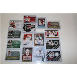 LOT OF 15 AUTHENTIC NHL SIGNATURE AND JERSEY CARDS