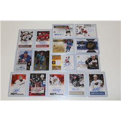 LOT OF 15 AUTHENTIC NHL SIGNATURE AND JERSEY CARDS