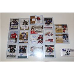 LOT OF 15 AUTHENTIC NHL SIGNATURE AND JERSEY CARDS