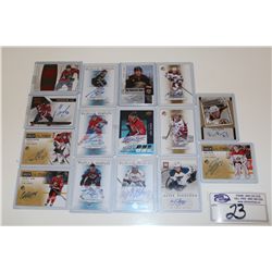 LOT OF 15 AUTHENTIC NHL SIGNATURE AND JERSEY CARDS