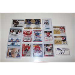 LOT OF 15 AUTHENTIC NHL SIGNATURE AND JERSEY CARDS