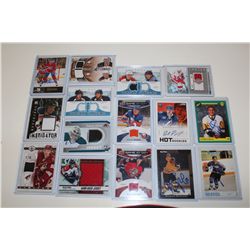 LOT OF 15 AUTHENTIC NHL SIGNATURE AND JERSEY CARDS