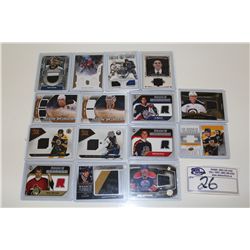 LOT OF 15 AUTHENTIC NHL GAME USED JERSEY CARDS