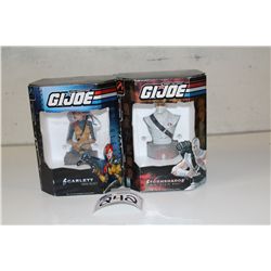 2 GI JOE MINI BUST- STORMSHADOW 2158/4500 AND SCARLETT 1525/2160