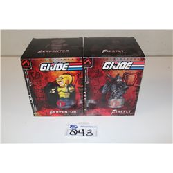 2 GI JOE MINI BUST- FIREFLY 1352/1500 AND SERPENTOR 506/1000