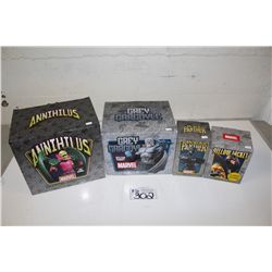 4 MARVEL MINI BUSTS, NEW IN BOX INCLUDING: ANNIHLUS 351/2000, YELLOW JACKET 175/4000, BLACK