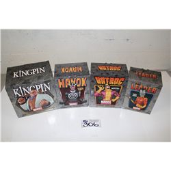 4 MARVEL MINI BUSTS, NEW IN BOX INCLUDING: THE LEADER 1775/2000, BATROC 664/800, KINGPIN 2143/2500,