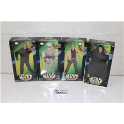 4-STAR WARS 12" ACTION FIGURE COLLECTION, NEW IN BOX