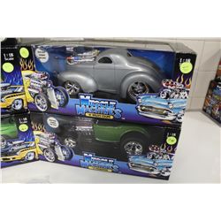 5-MUSCLE MACHINES 1:18 SCALE DIECAST, NEW IN BOX INCLUDING: '56