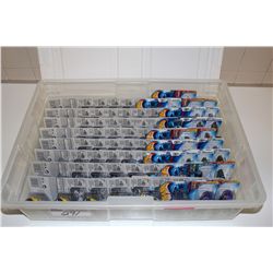 HOT WHEELS RUBBERMAID CONTAINING 80+ 2004 FIRST EDITION #25-41, MINT ON BOARD