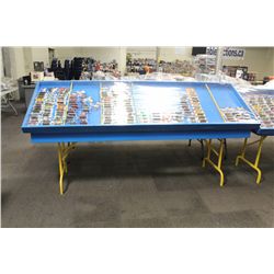 CUSTOM HOT WHEELS 8' FOLDING DISPLAY TABLE, WITH FALSE BOTTOM
