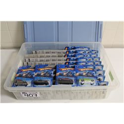 HOT WHEELS RUBBERMAID CONTAINING 100+ MINT ON BOARD MIXED SINGLES