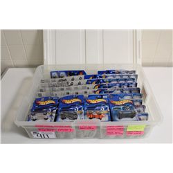 HOT WHEELS RUBBERMAID CONTAINING 100+ MINT ON BOARD MIXED SINGLES