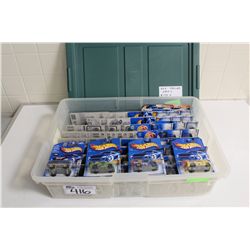 HOT WHEELS RUBBERMAID CONTAINING 90+ MINT ON BOARD FORD TRUCKS