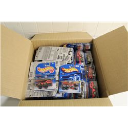 HOT WHEELS FACTORY BOX CONTAINING 30+ MINT ON BOARD FIRE & RESCUE TRUCKS ETC.