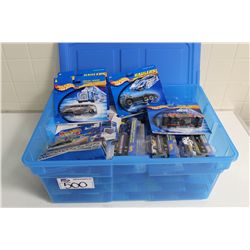 HOT WHEELS RUBBERMAID CONTAINING MINT ON BOARD LARGE SIZE TRUCKS