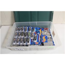 HOT WHEELS RUBBERMAID CONTAINING 50+ MINT ON BOARD 1963 & '65 CORVETTE'S