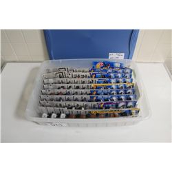 HOT WHEELS RUBBERMAID CONTAINING 80+ MINT ON BOARD MIXED, SOME OLDIES