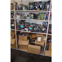 4 SHELVES OF ASSORTED NEW IN BOX TOYS, FIGURES ETC. HUNDREDS OF DOLLARS IN RETAIL VALUE IN EACH