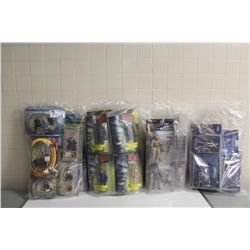 4 BAGS OF ASSORTED NEW IN BOX TOYS, ACTION FIGRUES ETC.