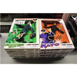 8 CAPTAIN ACTION ACTION FIGURES- 4 GREEN HORNET AND 4 KATO UNIFORM AND EQUIPMENT, NEW IN BOX