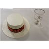 Image 1 : VINTAGE BC LIONS 1960'S SOUVENIR HAT AND DRINKING GLASS