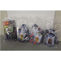 4 BAGS OF ASSORTED NEW IN BOX TOYS, ACTION FIGRUES ETC.