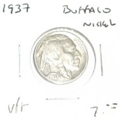 1937 BUFFALO NICKEL RED BOOK VALUE IS $7.00+ *NICE EARLY VERY FINE+ GRADE*!! NICKEL CAME OUT OF SAFE