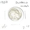 Image 1 : 1937 BUFFALO NICKEL RED BOOK VALUE IS $7.00+ *NICE EARLY VERY FINE+ GRADE*!! NICKEL CAME OUT OF SAFE