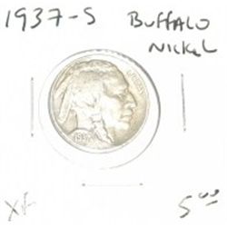 1937-S BUFFALO NICKEL RED BOOK VALUE IS $5.00+ *NICE EARLY EXTRA FINE GRADE*!NICKEL CAME OUT OF SAFE