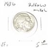Image 1 : 1936 BUFFALO NICKEL RED BOOK VALUE IS $5.00+ *NICE EARLY VERY FINE+ GRADE*!! NICKEL CAME OUT OF SAFE